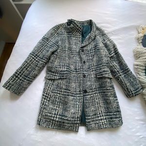 Zara emerald green tweed coat
